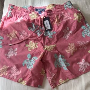 Vilebrequin Pink Turtle Print Men Shorts